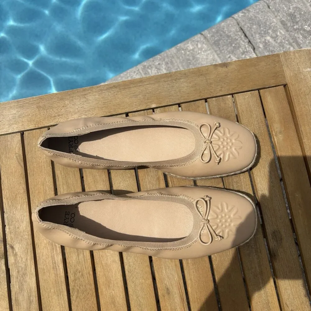 Frye and Co Willow‎ Ballet Flats Women's 10 M Tan Espadrilles Slip On